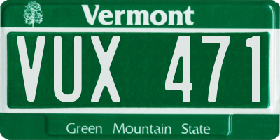 VT license plate VUX471