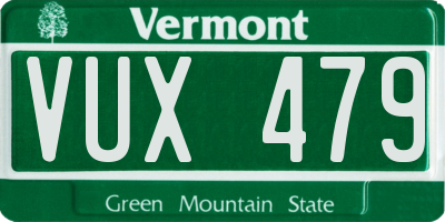 VT license plate VUX479