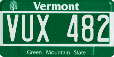 VT license plate VUX482