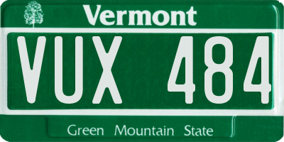 VT license plate VUX484