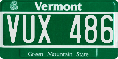 VT license plate VUX486