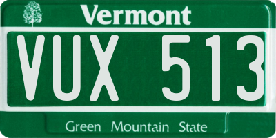 VT license plate VUX513