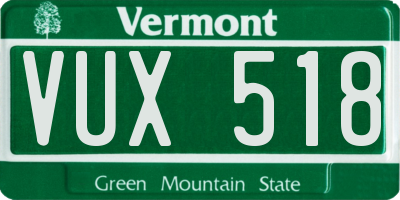 VT license plate VUX518