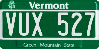 VT license plate VUX527