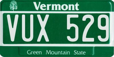 VT license plate VUX529