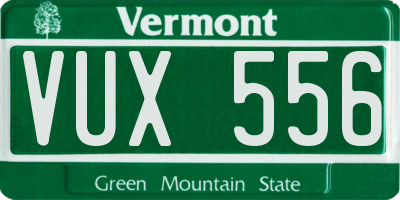 VT license plate VUX556