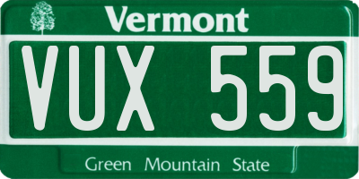 VT license plate VUX559