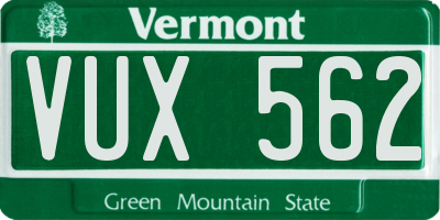 VT license plate VUX562
