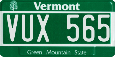 VT license plate VUX565