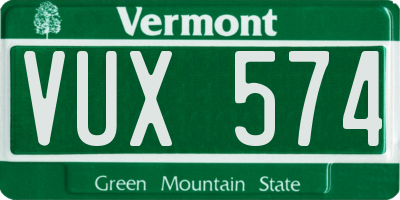 VT license plate VUX574