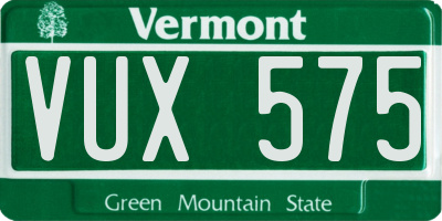 VT license plate VUX575