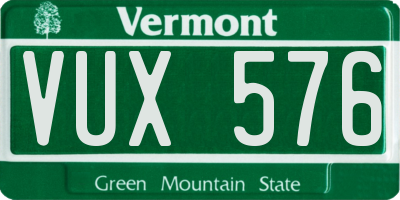 VT license plate VUX576