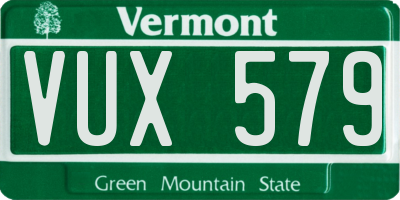 VT license plate VUX579