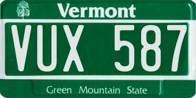 VT license plate VUX587