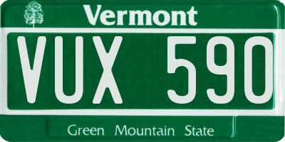 VT license plate VUX590