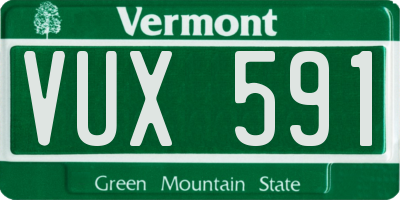 VT license plate VUX591