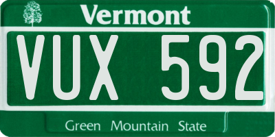 VT license plate VUX592