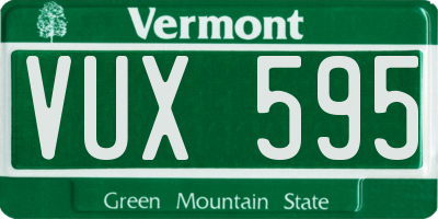 VT license plate VUX595