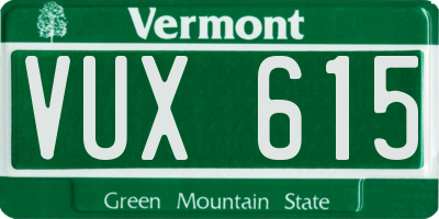 VT license plate VUX615