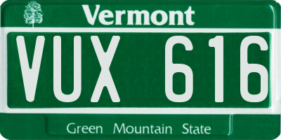 VT license plate VUX616