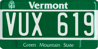 VT license plate VUX619