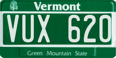 VT license plate VUX620