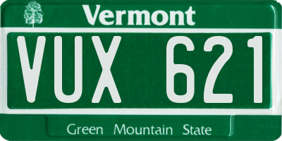 VT license plate VUX621