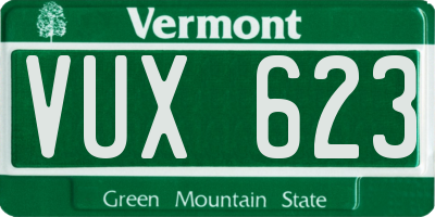 VT license plate VUX623