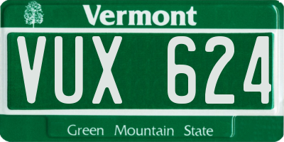 VT license plate VUX624