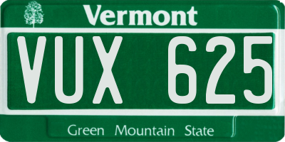 VT license plate VUX625