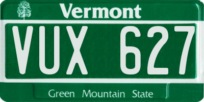 VT license plate VUX627
