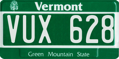 VT license plate VUX628