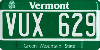 VT license plate VUX629