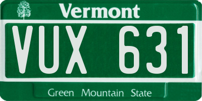 VT license plate VUX631