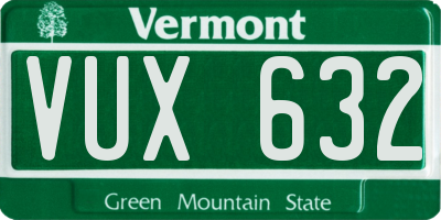 VT license plate VUX632
