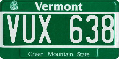 VT license plate VUX638
