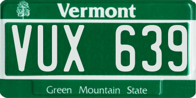 VT license plate VUX639