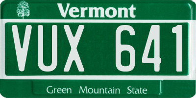 VT license plate VUX641