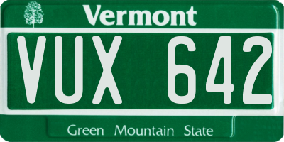 VT license plate VUX642