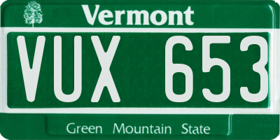VT license plate VUX653