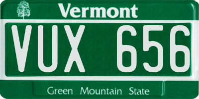 VT license plate VUX656