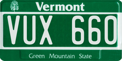 VT license plate VUX660