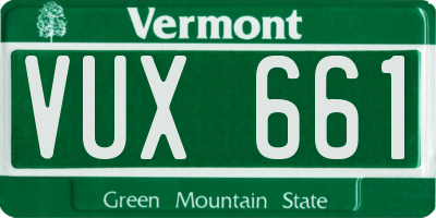VT license plate VUX661