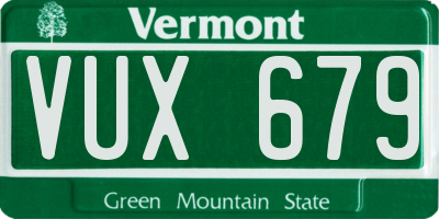 VT license plate VUX679
