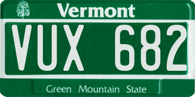 VT license plate VUX682