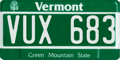 VT license plate VUX683