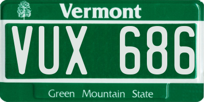 VT license plate VUX686