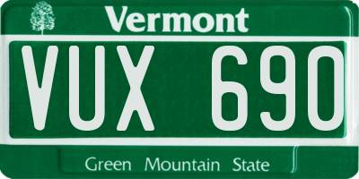 VT license plate VUX690