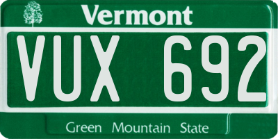 VT license plate VUX692