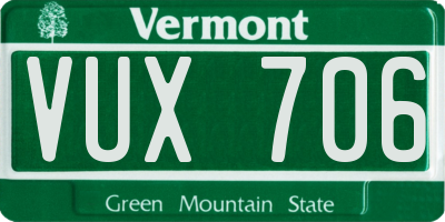 VT license plate VUX706